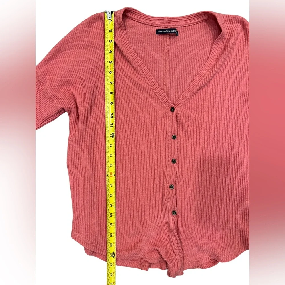 Abercrombie & Fitch Women’s Ribbed Tie Front Top Size M - Picture 4 of 6